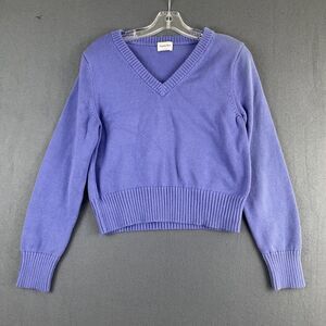 Sunday Best Cropped Sweater Women’s Sz Large Cotton Cashmere Blend Lavender
